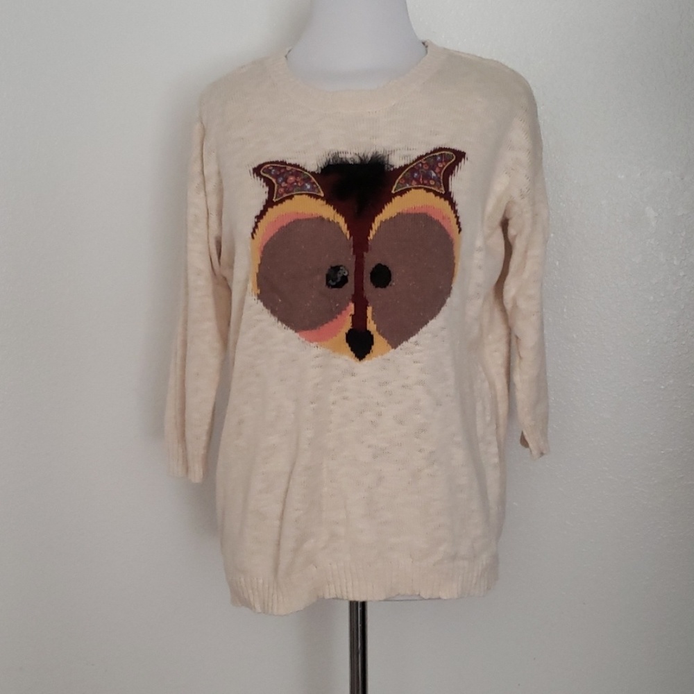 American Rag Woodland Fox Cotton Sweater Q3
